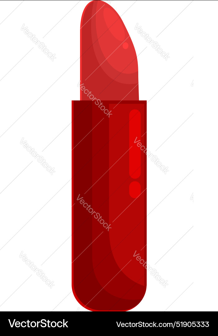 Red lipstick standing up adding a touch of color Red lipstick standing up adding a touch of color vector image
