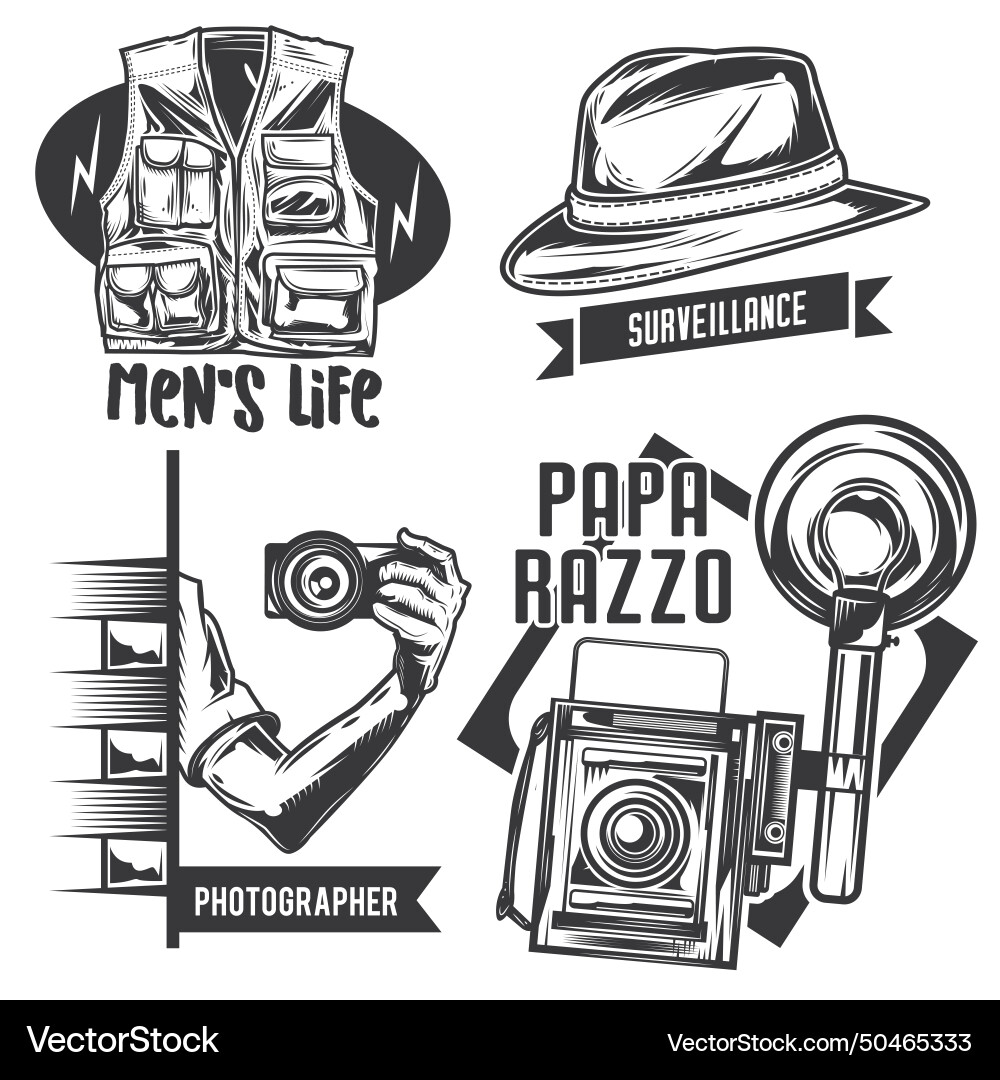 Set of paparazzi elements for creating your own Vector Image