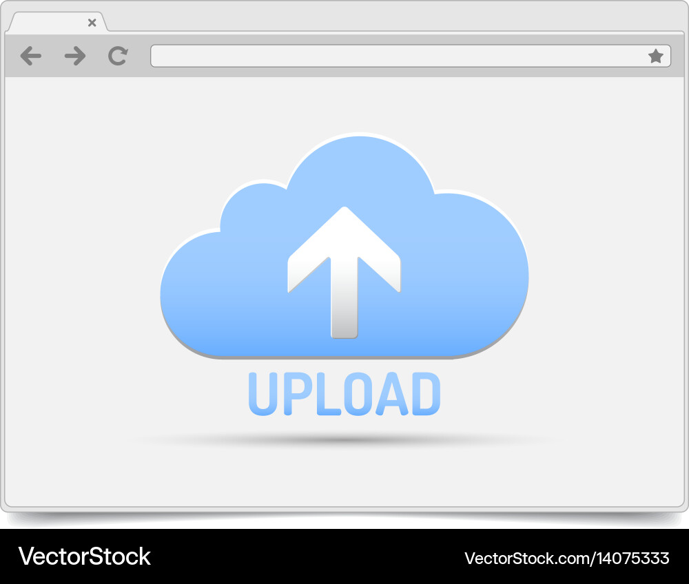 Simple opened browser window on white background Vector Image