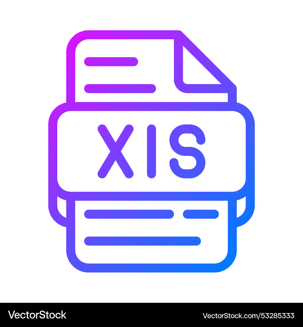 Xls document format file type icon gradient icons Xls document format file type icon gradient icons vector image