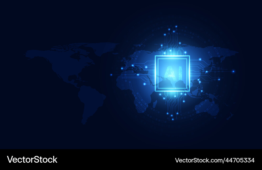 Abstract technology ai computing concept working Abstract technology ai computing concept working vector image