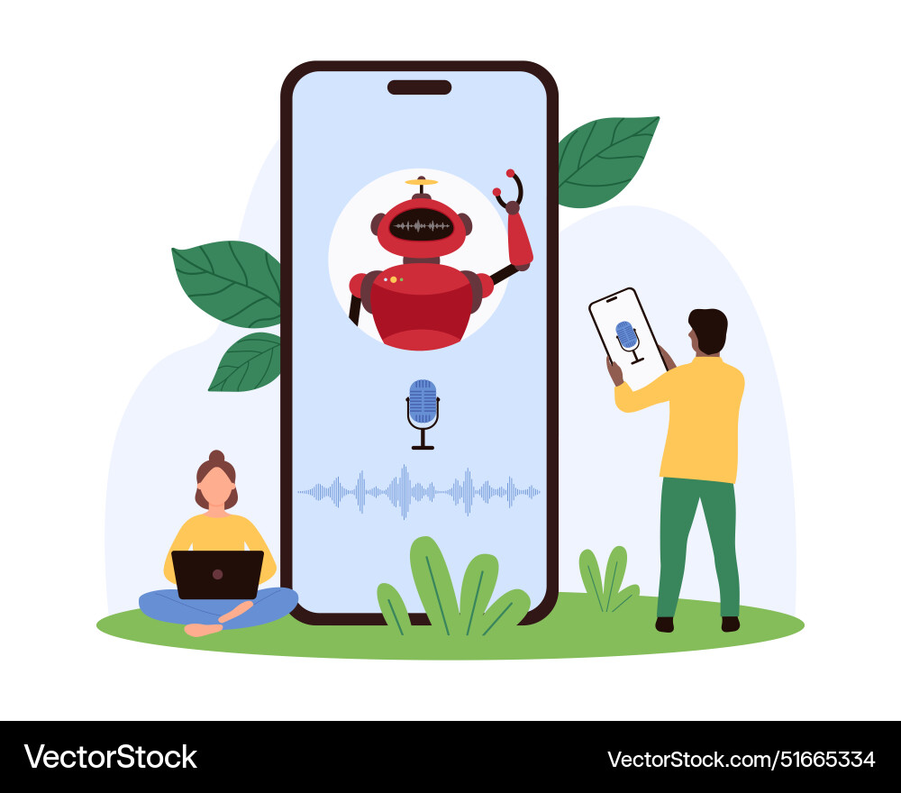 Ai assistant virtual conversation of tiny Ai assistant virtual conversation of tiny vector image