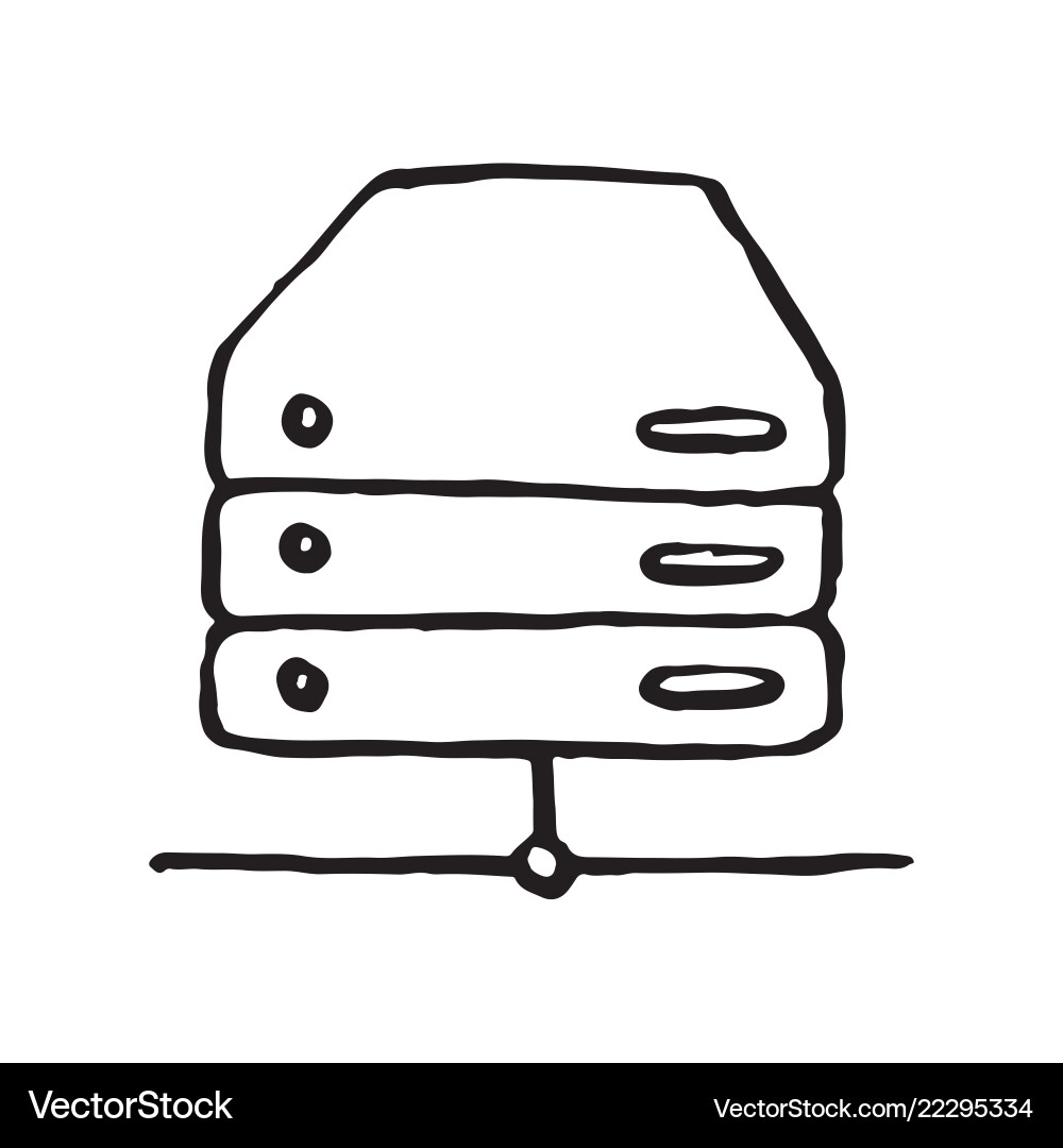 Database storage doodle icon Vector Image