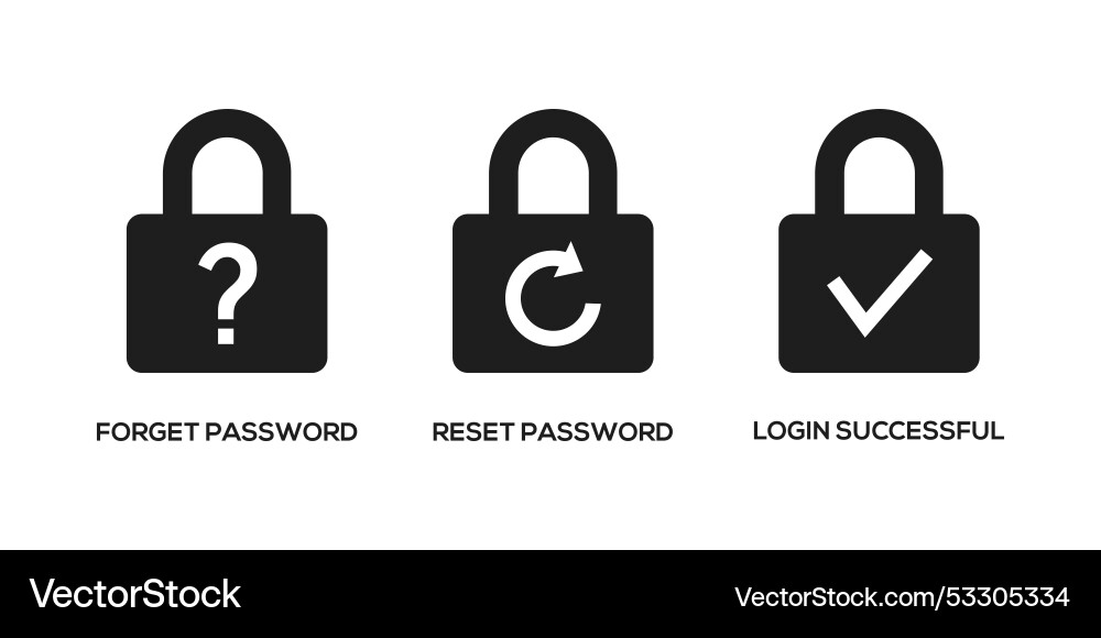 Forget and reset login password icon Forget and reset login password icon vector image