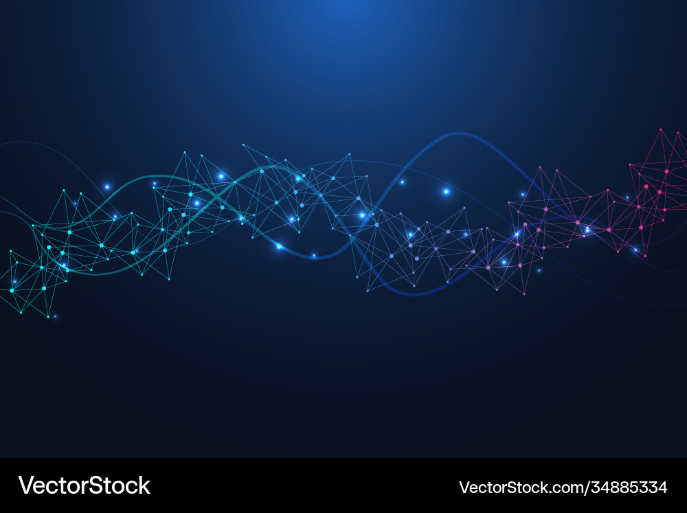 Geometric abstract background with connected line Vector Image