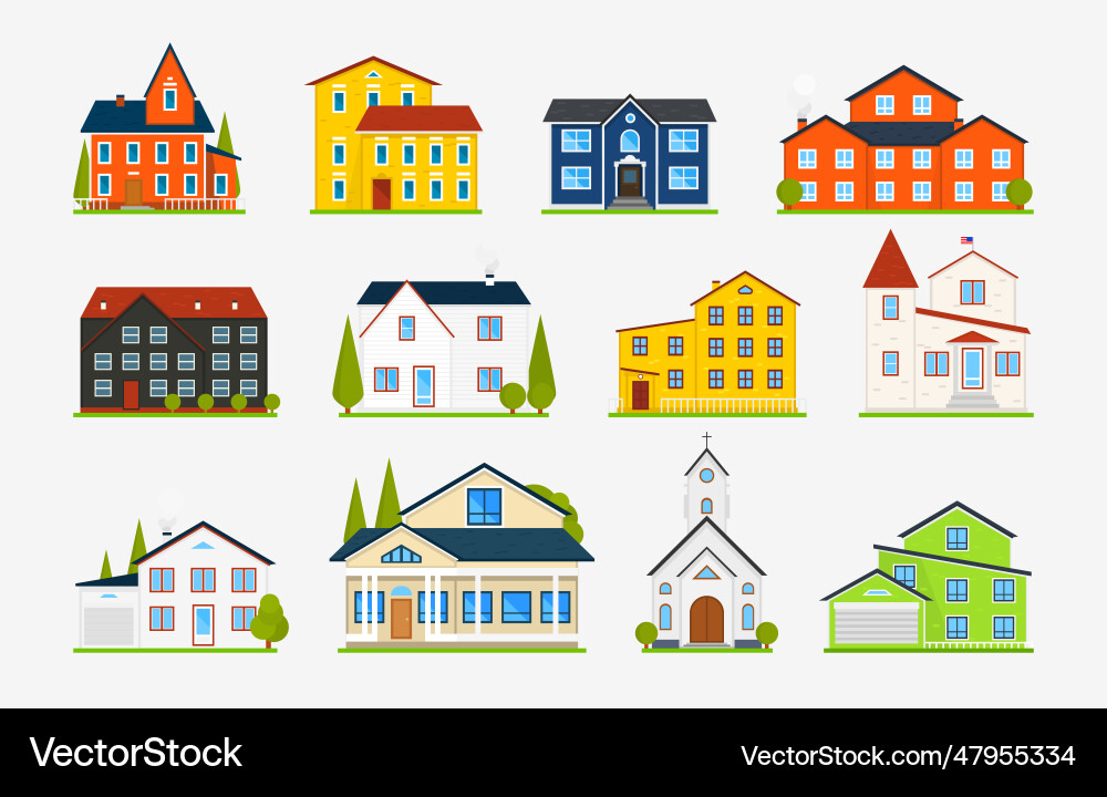 Haus oder Wohnungen Familie amerikanische Stadthaus Haus oder Wohnungen Familie amerikanische Stadthaus vektorbild