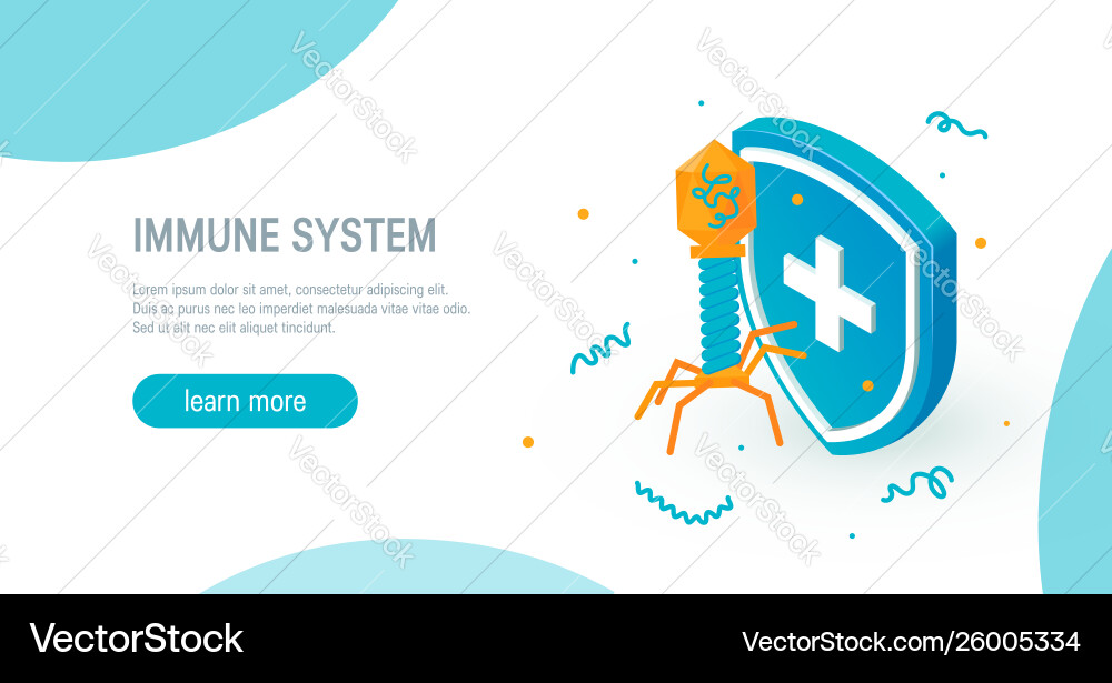 Immune system concept in isometric style Vector Image