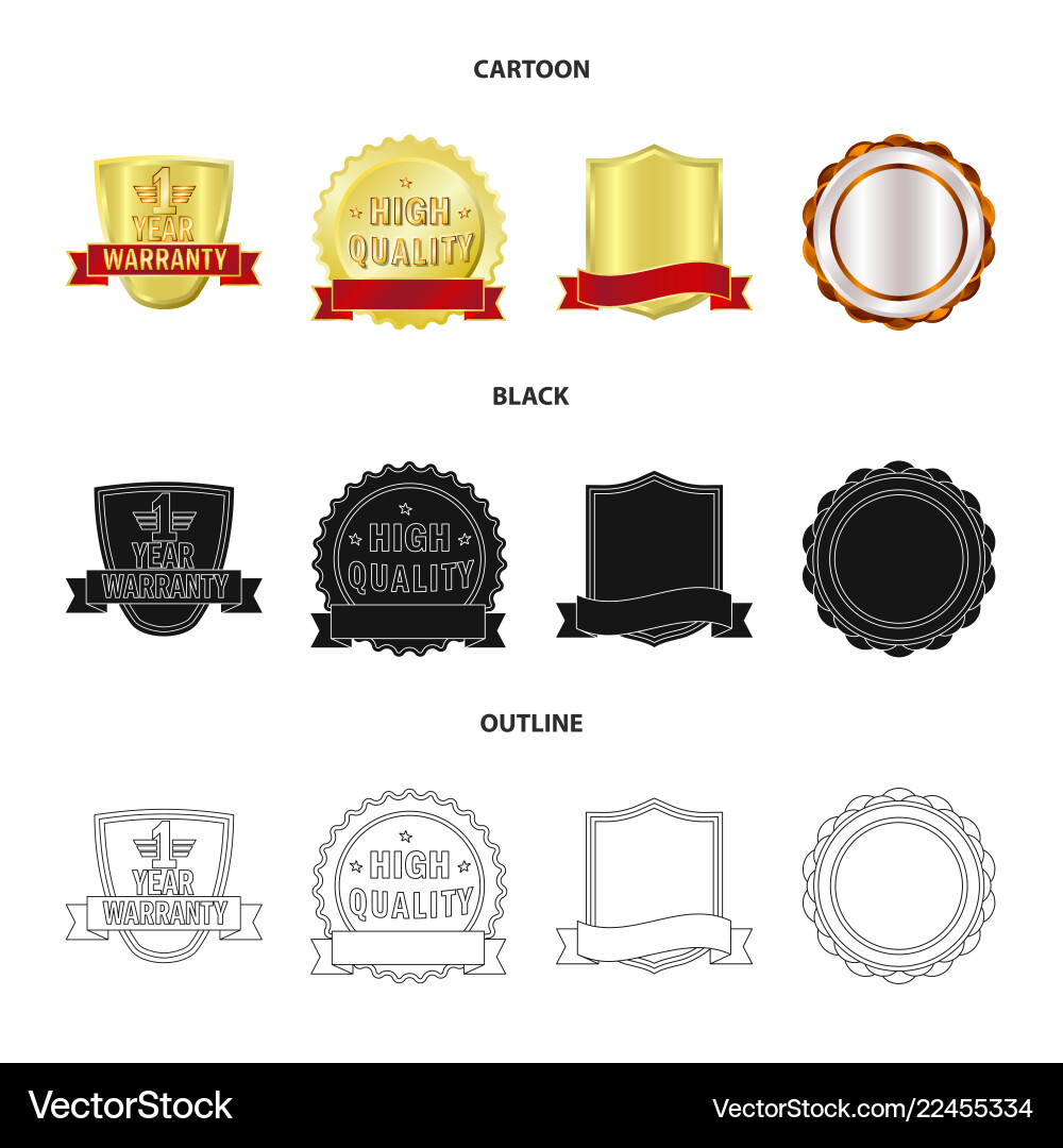 Isolated object of emblem and badge icon set Isolated object of emblem and badge icon set Vector Image