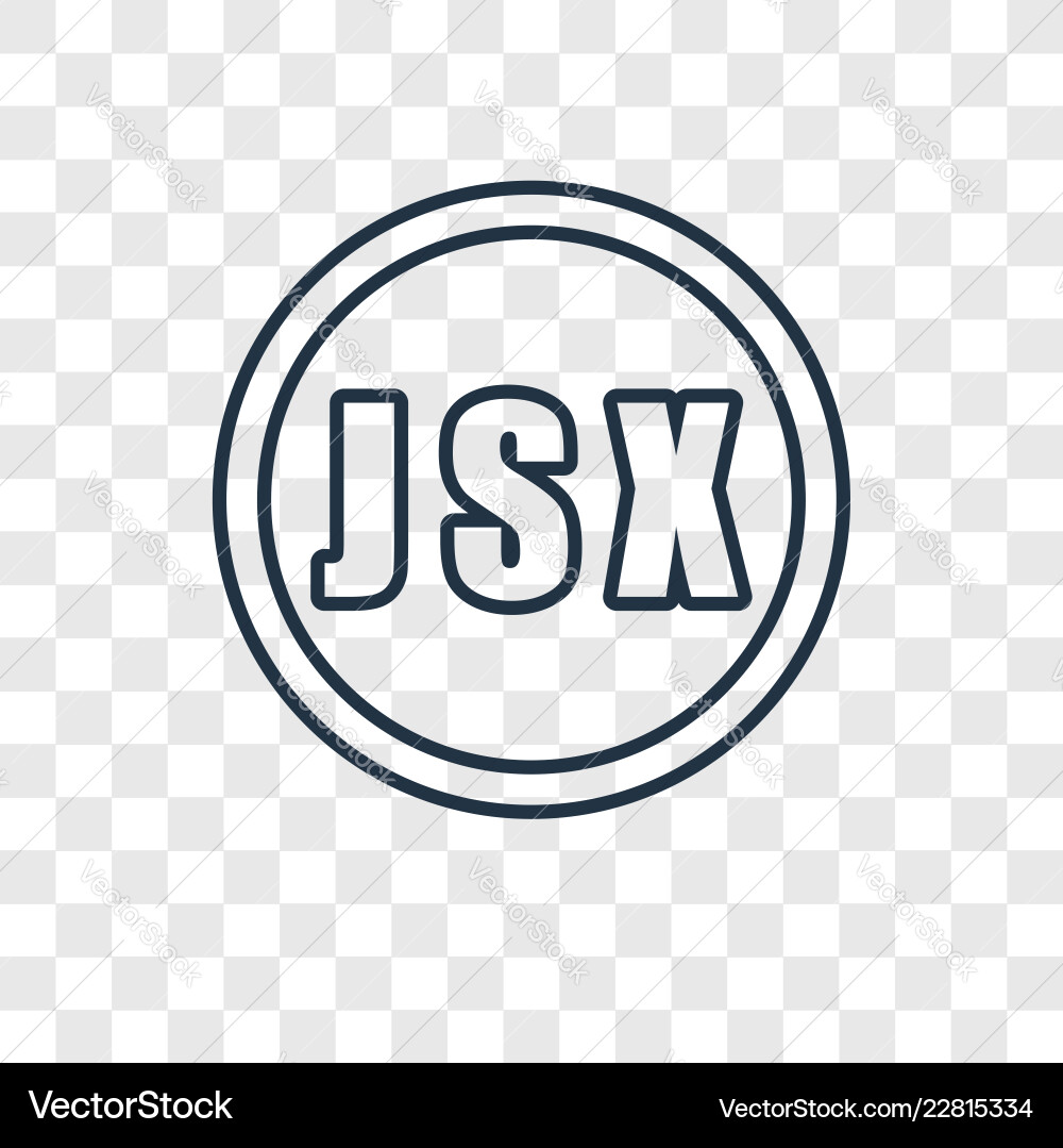 Jsx concept linear icon isolated on transparent Jsx concept linear icon isolated on transparent vector image