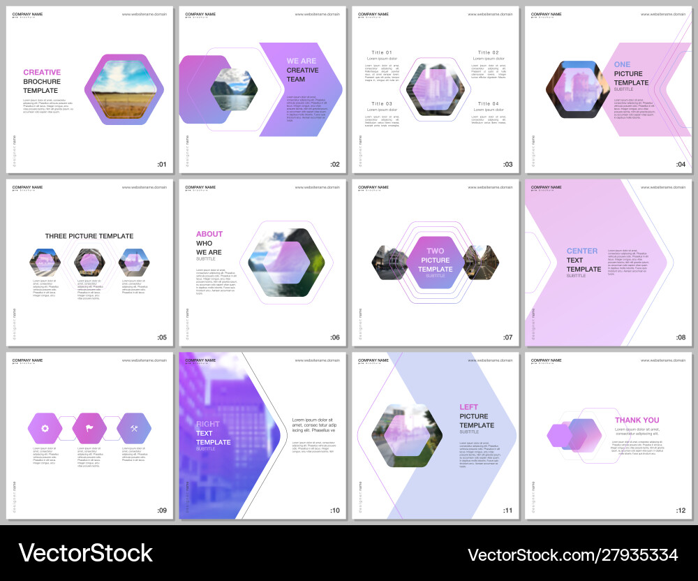 Minimal brochure templates with colorful hexagonal Minimal brochure templates with colorful hexagonal vector image