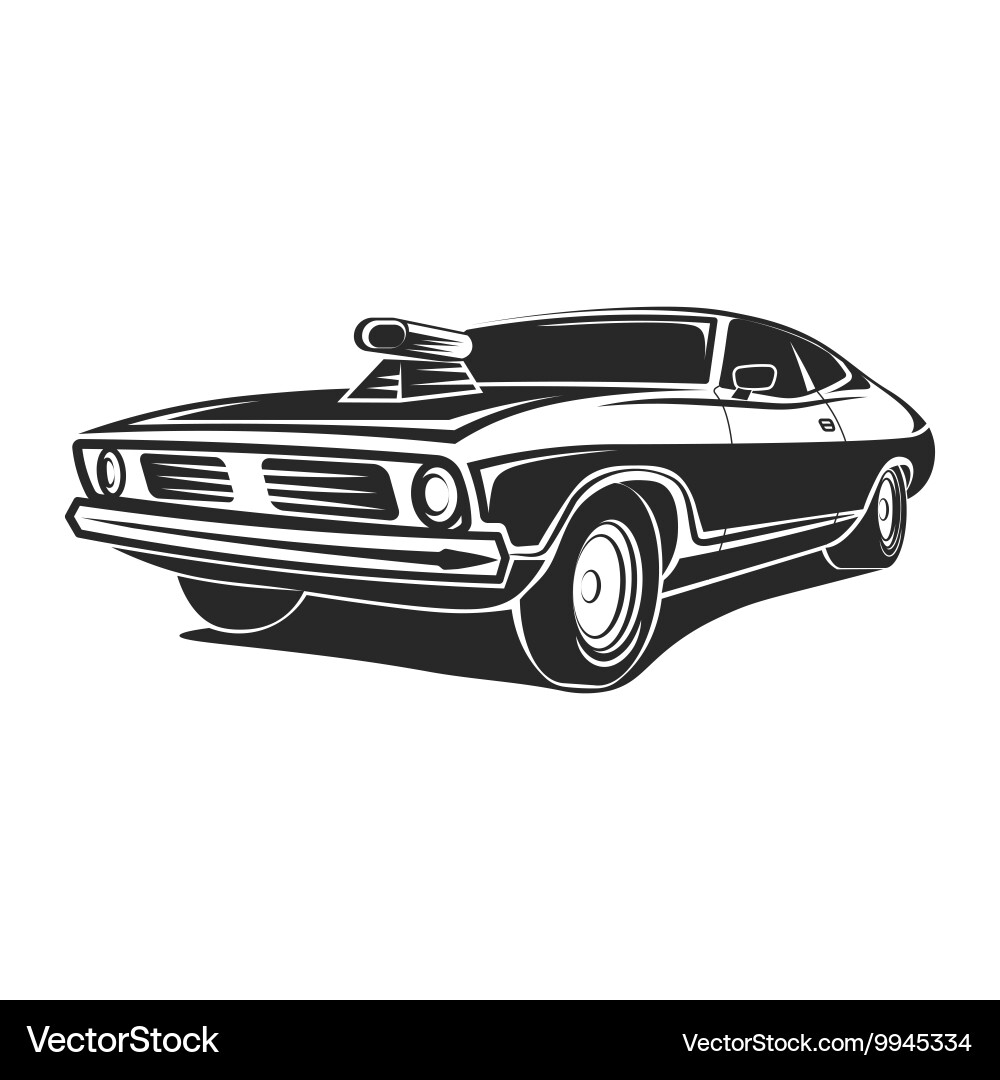 Muscle car poster Royalty Free Vector Image - VectorStock