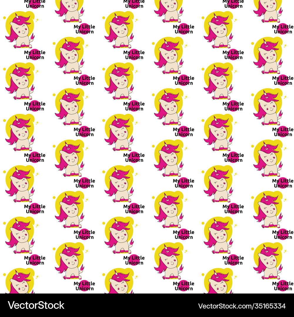 My little unicorn pattern template design Vector Image
