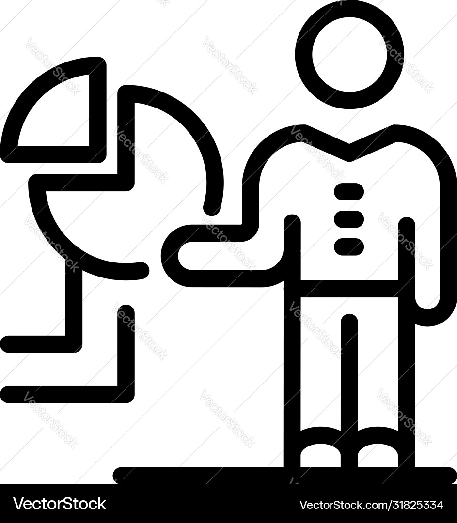 Presentation chart man icon outline style Presentation chart man icon outline style vector image