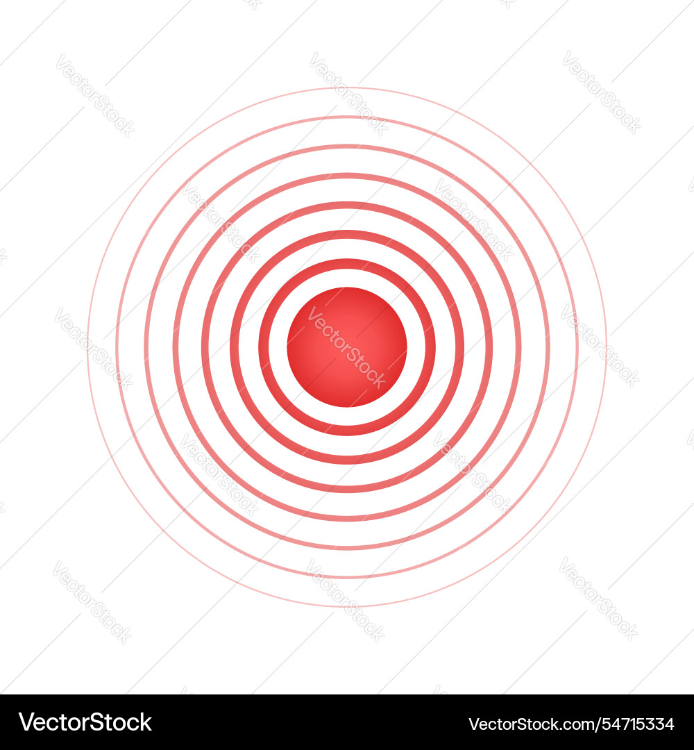 Red concentric circles with point in center Red concentric circles with point in center vector image