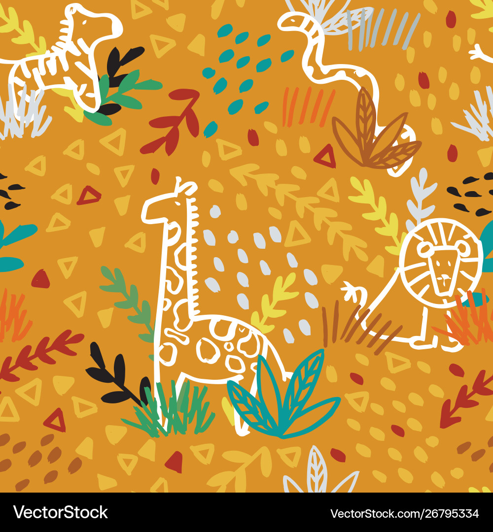 Safari seamless repeat pattern design Safari seamless repeat pattern design Vector Image