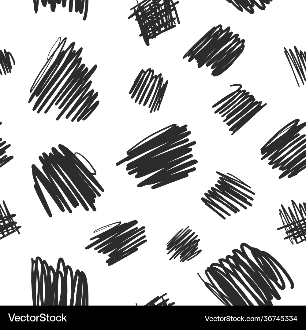 Scribble lines hand drawn seamless pattern vector image