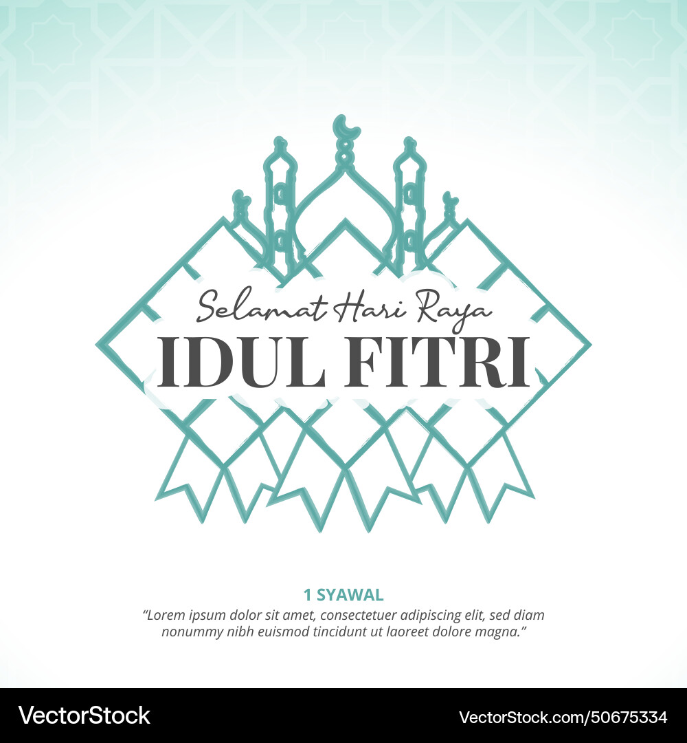 Selamat hari raya idul fitri or happy eid al fitr Vector Image