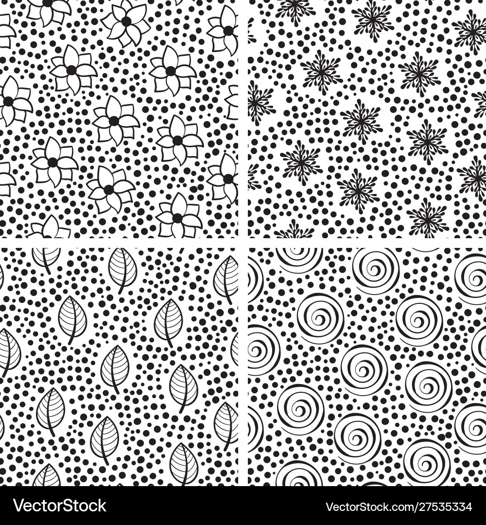 Set 4 abstract seamless patterns Vector Image