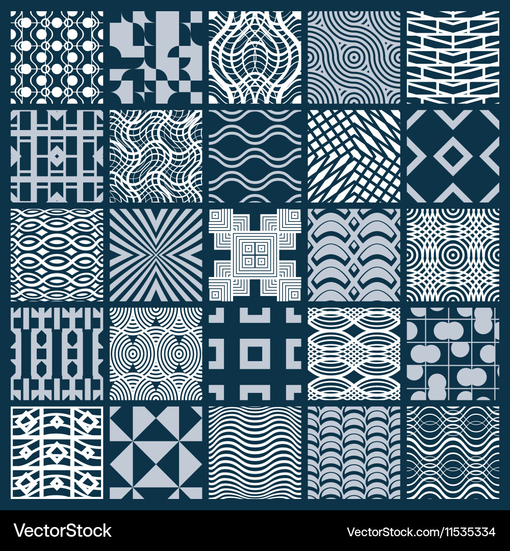 Set endless geometric patterns composed Vector Image
