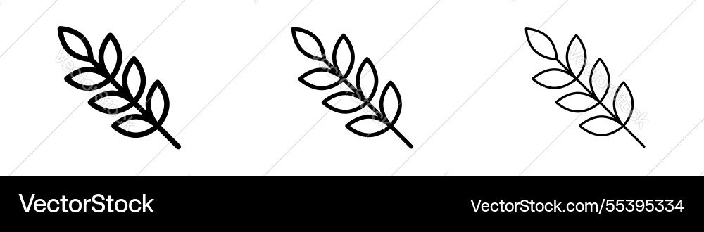 Wheat icons in three different stroke lines Wheat icons in three different stroke lines Vector Image
