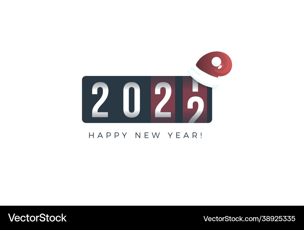 2020 new year analog counter display Vector Image