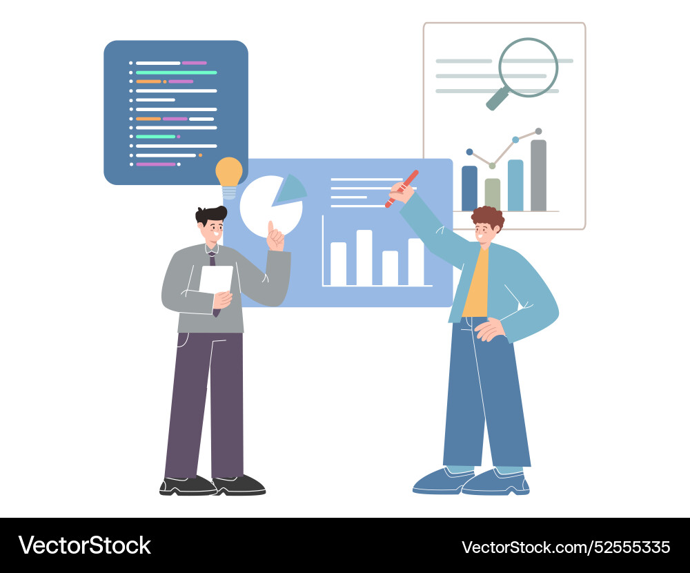 Analyzing business data analysis analytics Analyzing business data analysis analytics vector image