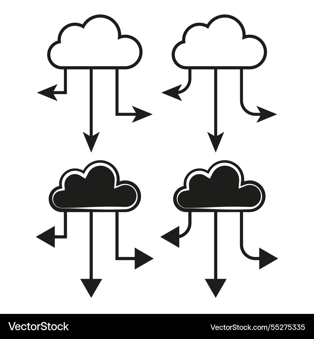 Cloud connection icon network arrow detail data Cloud connection icon network arrow detail data Vector Image