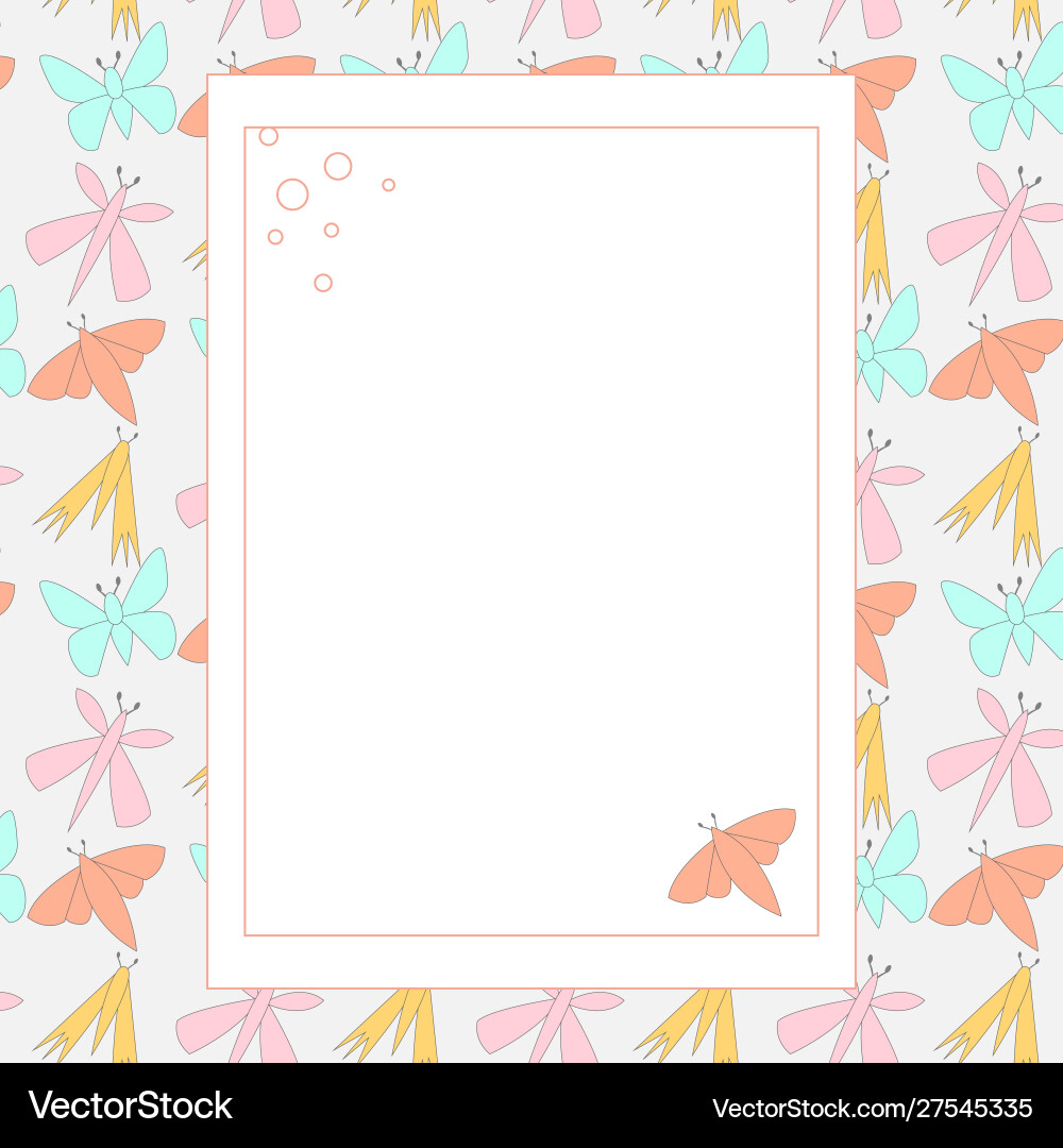 Colorful butterfly pattern for background notebook Colorful butterfly pattern for background notebook Vector Image