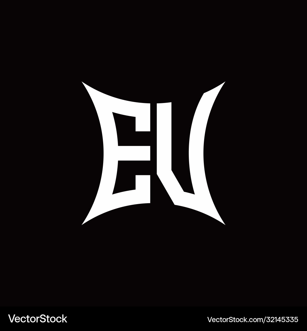 Ev monogram logo with sharped shape design vector image