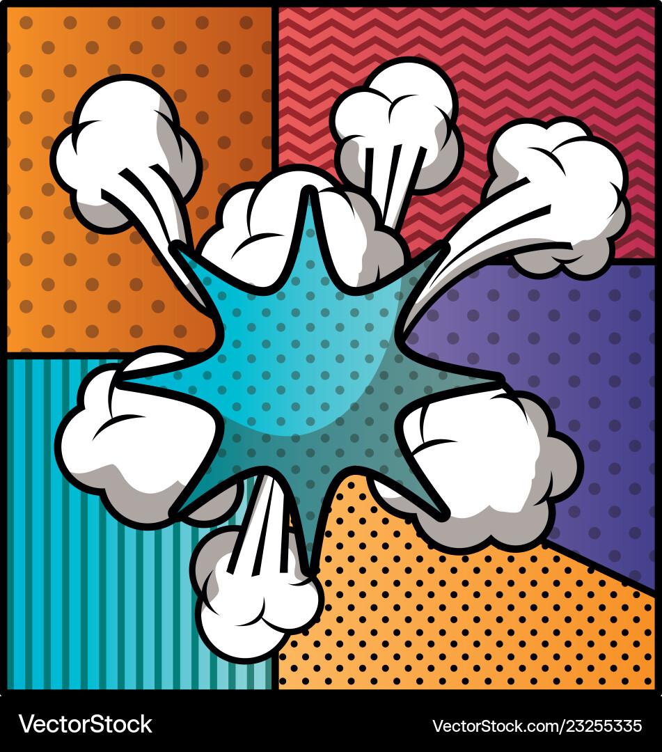 Expression cloud with set patterns pop art style Vector Image