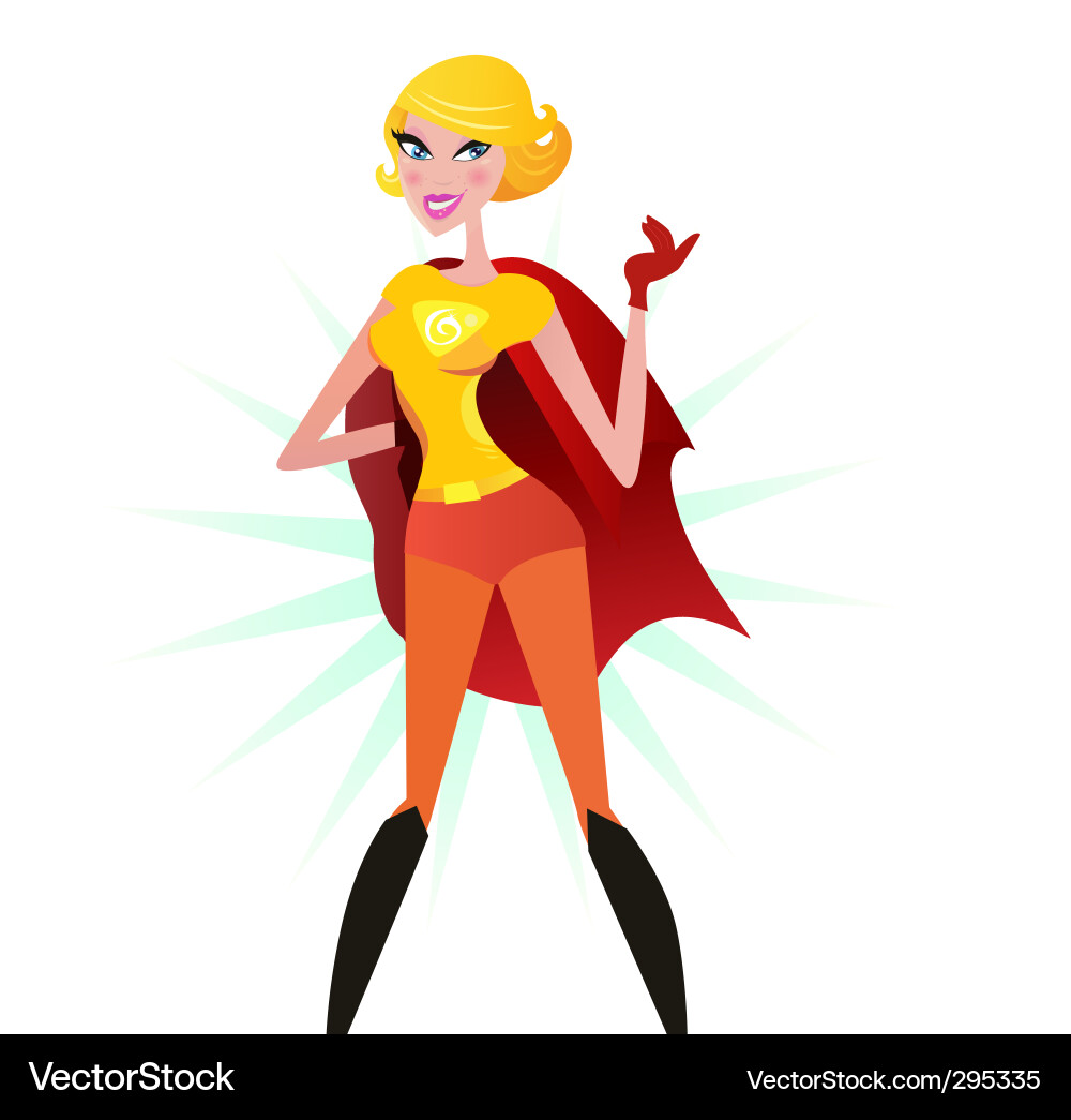 Red Superhero Woman Vector Image