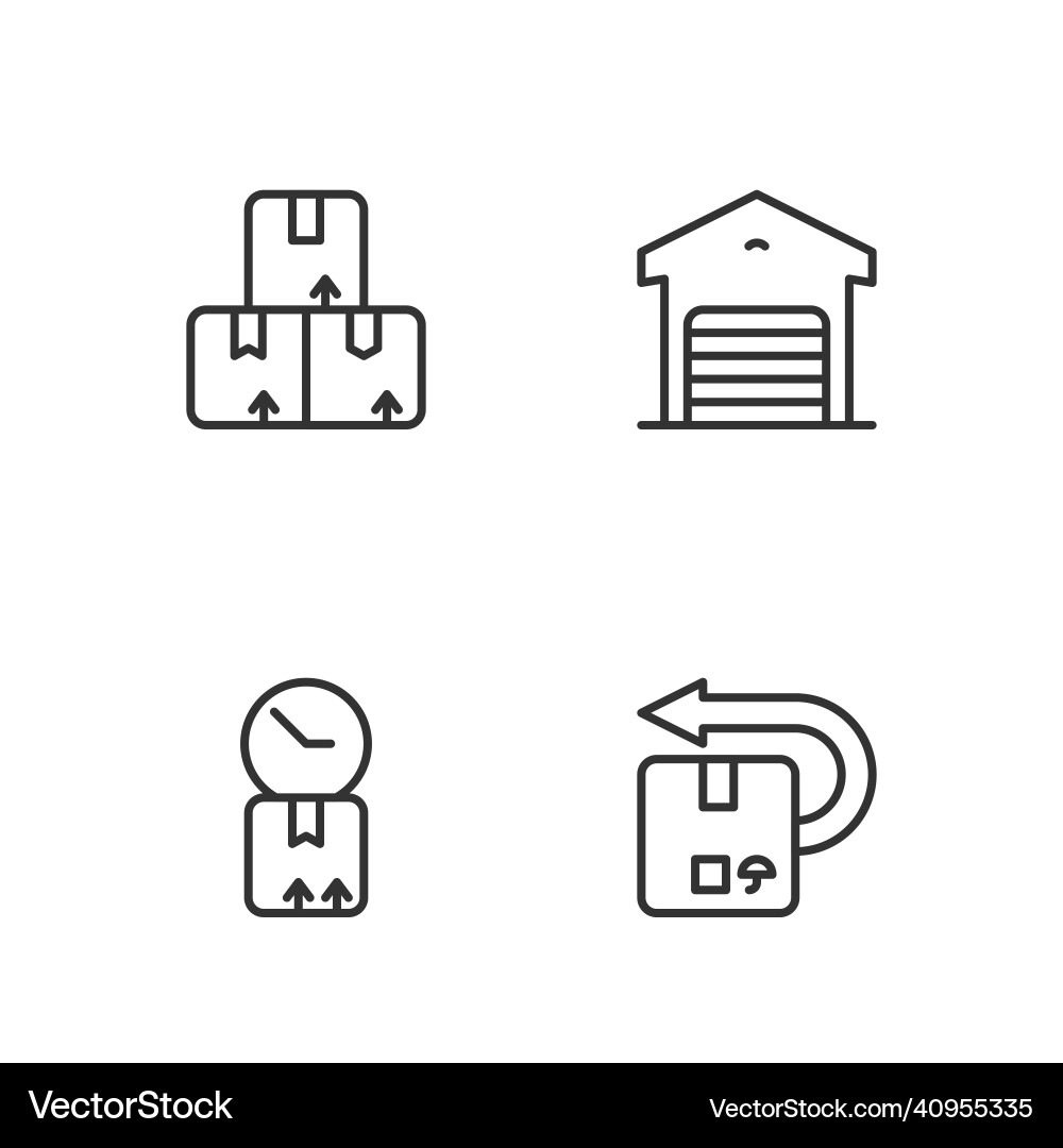 Set line return cardboard box Vector Image