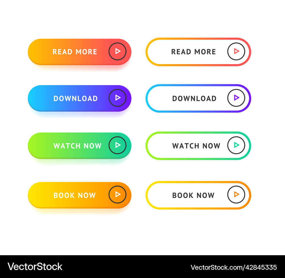Verschiedene Farbe ui Interface App-Taste Set Verschiedene Farbe ui Interface App-Taste Set vektorbild