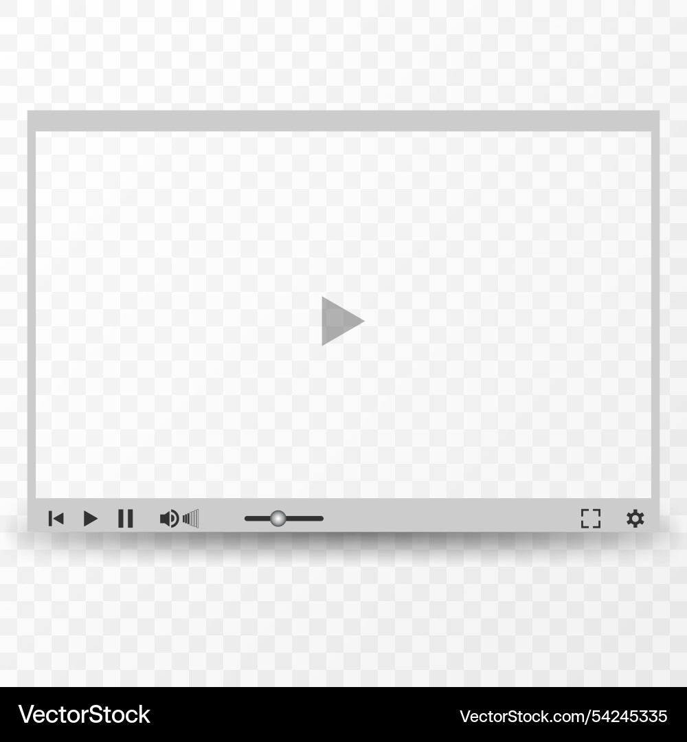 Video player transparent interface screen Video player transparent interface screen vector image