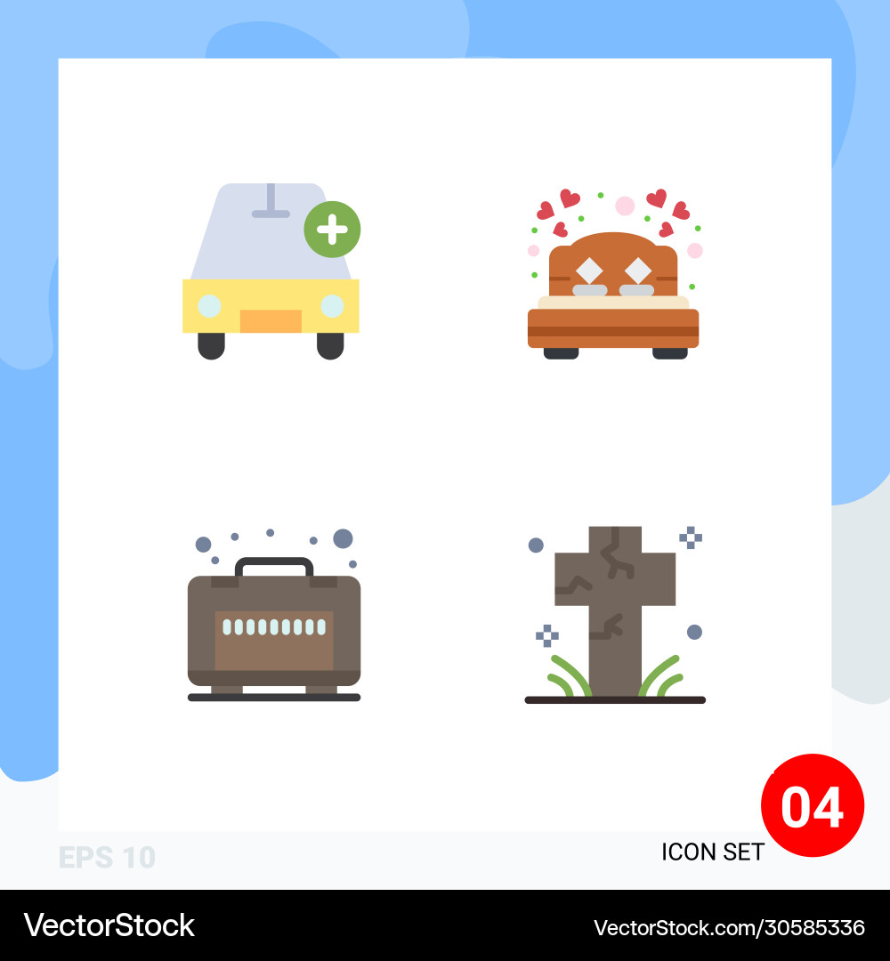 4 universal flat icons set for web and mobile Vector Image