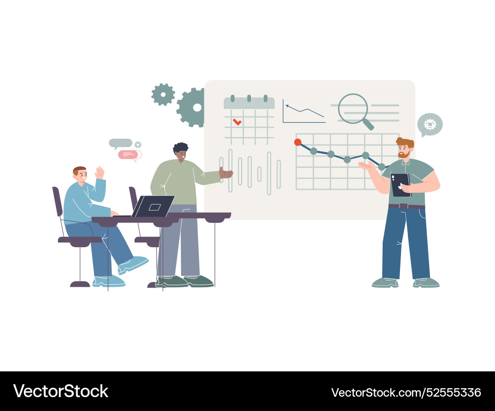 Asking a question questioning interaction three Asking a question questioning interaction three vector image