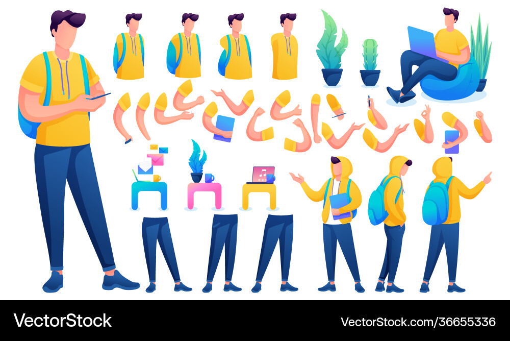 Constructor for creating a young men create your Constructor for creating a young men create your Vector Image
