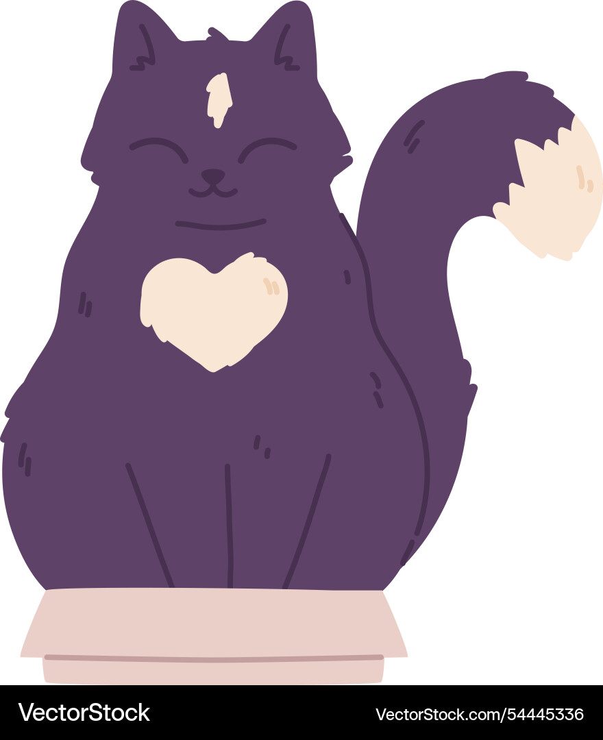 Lovely fluffy cat sitting in small cardboard box Vector Image