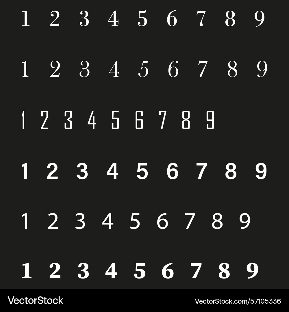 Number grid black background symbol digits one Vector Image