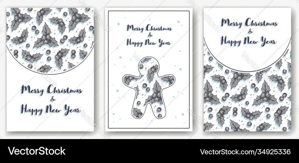 Postkarte Weihnachten holly für neues Jahr Urlaub Postkarte Weihnachten holly für neues Jahr Urlaub vektorbild