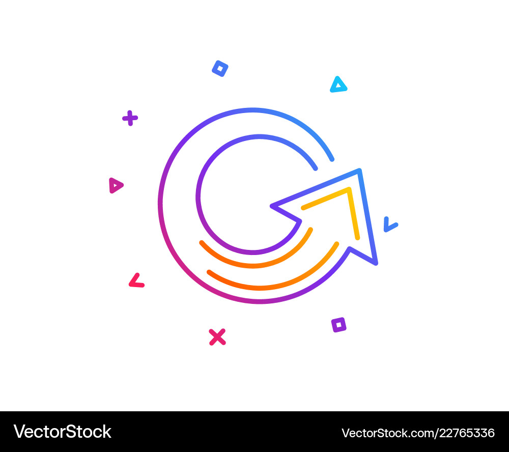 Reload arrow line icon update arrowhead Vector Image