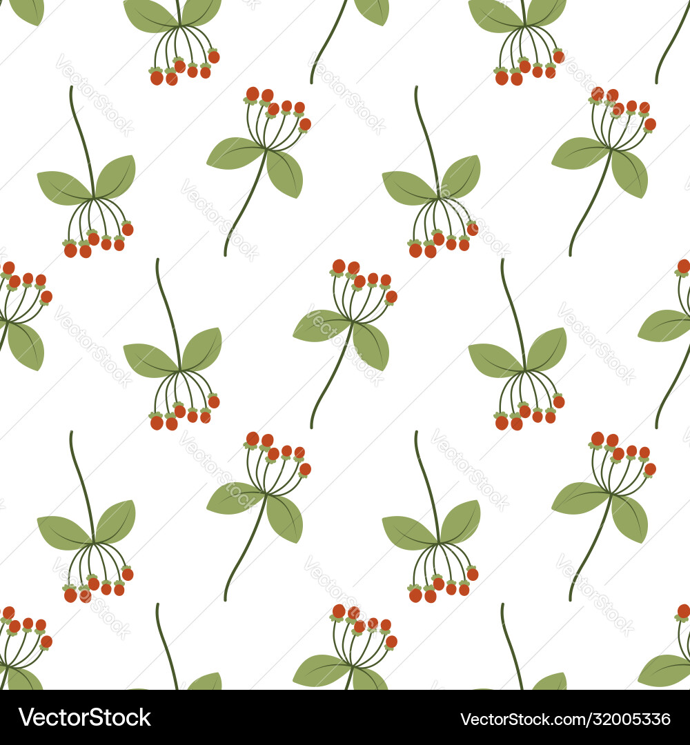 Retro closeup seamless pattern with red berry Retro closeup seamless pattern with red berry Vector Image