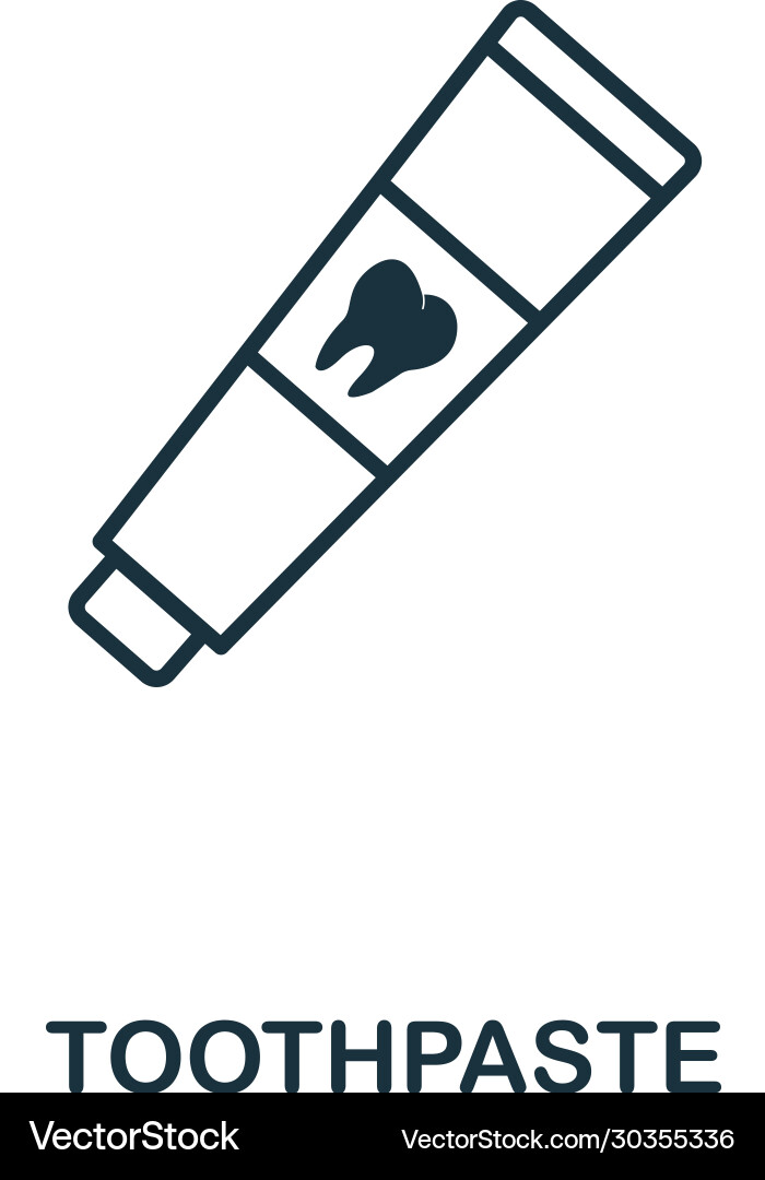 Toothpaste icon line style element from hygiene Toothpaste icon line style element from hygiene Vector Image