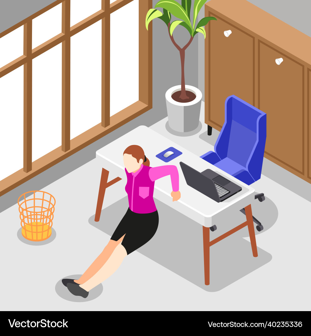Work pause isometric background Vector Image