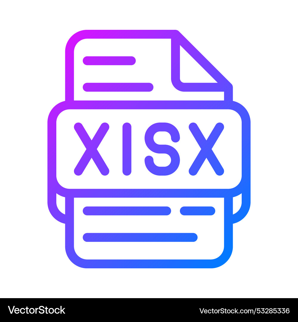 Xlsx document format file type icon gradient Xlsx document format file type icon gradient vector image