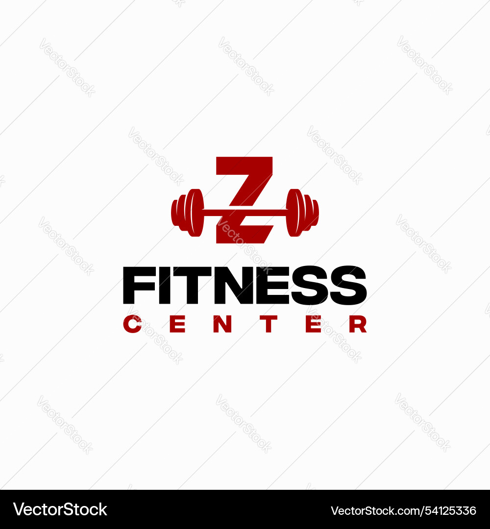Z initial fitness center logotype template Z initial fitness center logotype template vector image