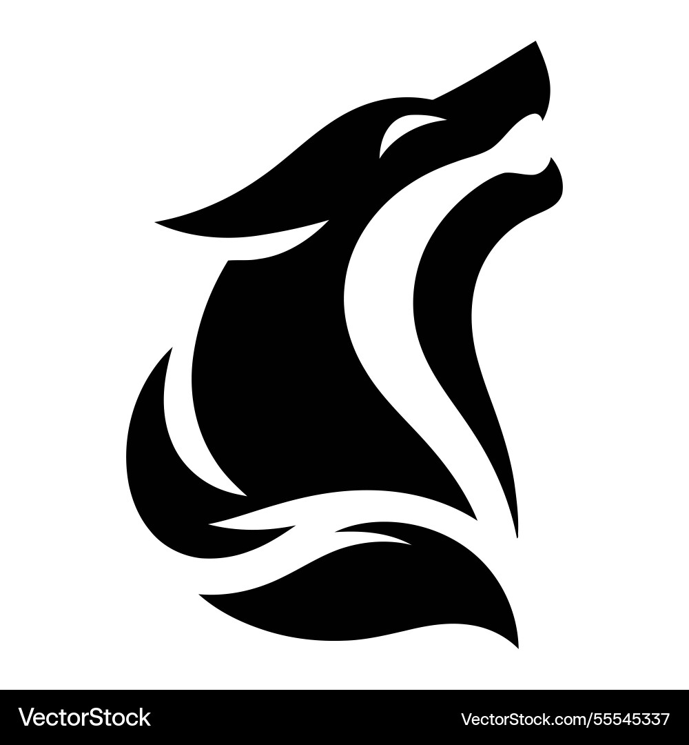 Bold Howling Wolf Logo – Royalty-Free Vector | VectorStock, image size:1000x1080