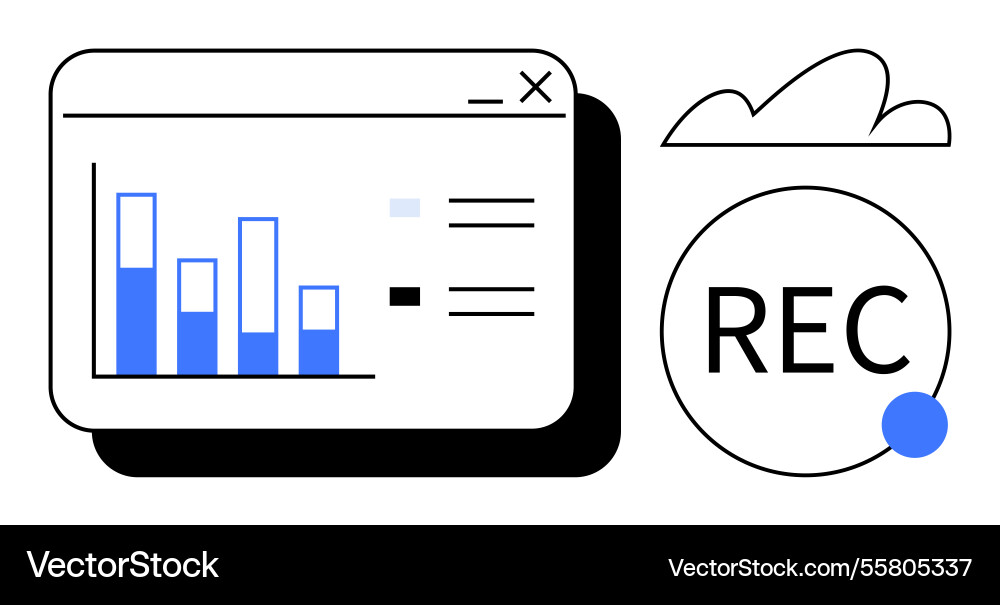 Data visualization interface with histogram vector image