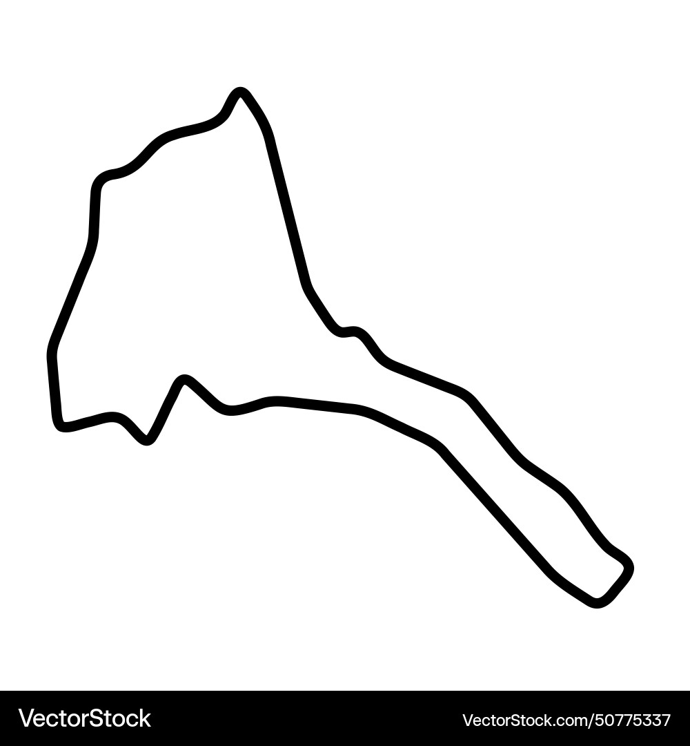 Eritrea simplified outline map Eritrea simplified outline map vector image