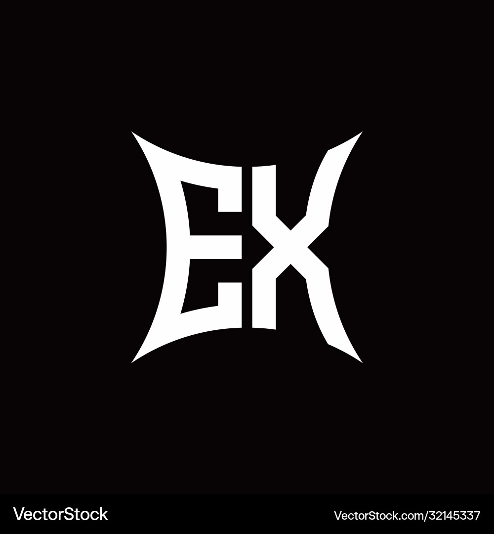 Ex monogram logo with sharped shape design Ex monogram logo with sharped shape design Vector Image